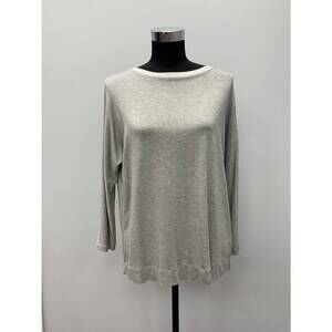 NEW HUBERT GASSER grey lurex l/s shirt in grey